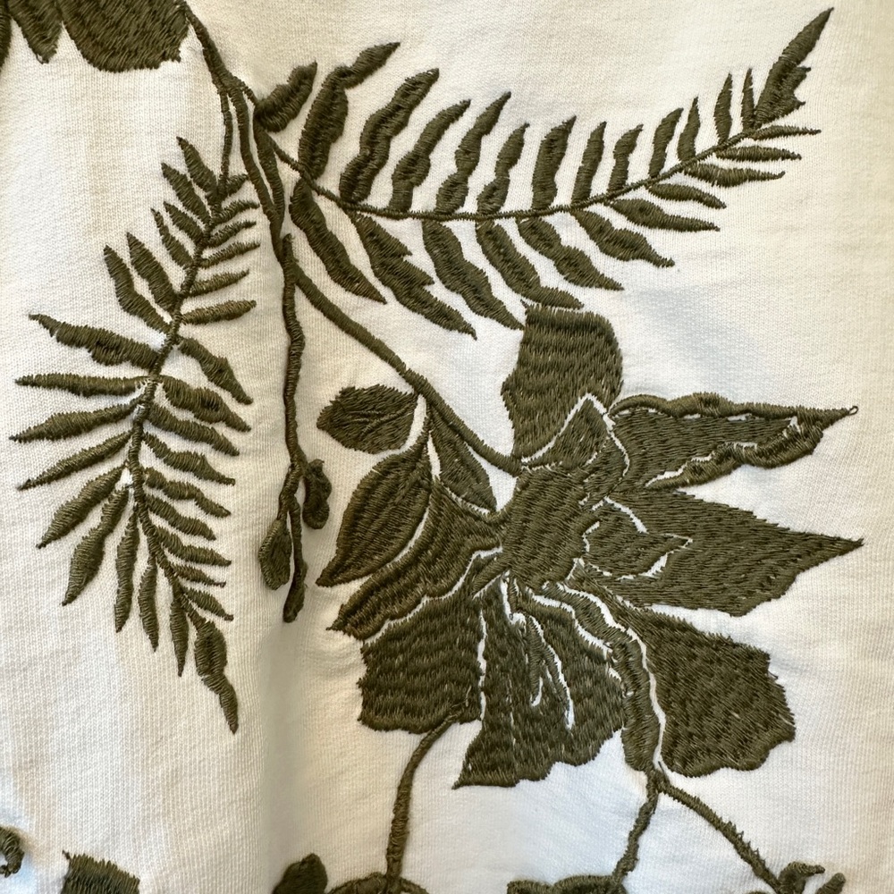 By Anthropologie Fern & Flower Crew-Neck Sweatshirt Embroidered Women’s Size S - Picture 10 of 14